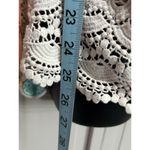 Taylor & Sage  Floral Chiffon Peach/Ivory Long Sleeve Tie Neck Blouse Size‎ M Photo 3