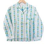 Vintage Wendy Lee White Blue Green Floral Pajama Set Sz M Size M Photo 0