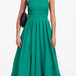 Madewell NWT The Melody Bubble-Hem Smocked Midi Dress in Poplin - Size XS Photo 0