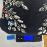 In Charge Vintage 90s Embellished Sweater Angora Lambswool Sequin Floral Black Women Large Photo 8