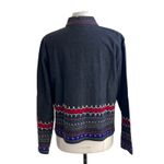 Coldwater Creek Shirt Jacket Womens Sz Large Black Bohemian Southwestern Denim Photo 7