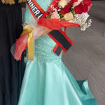 Teal Formal Prom Pageant Dress Blue Size 0 Photo 0