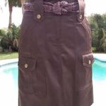 Cache Expresso Satin Evening Day Skirt New Tab Belt Loop Front Pocket NWT $118 Photo 3