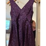 Lulus New Lulu’s Going‎ For The Glam Sequin Purple Skater Dress Cocktail Small Photo 3