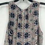 Daniel Rainn DR2  Boho Tank Top Blue Chiffon Layered Mixed Pattern Flowy Size M Photo 4