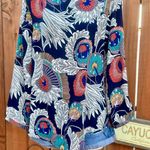 Fun2Fun Beautiful Blue Floral Blouse Size Medium Photo 1