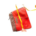 Burgundy & Red Tignanello Crossbody Purse Genuine Leather Trim 9"x8" Photo 2