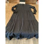 ABLE Jane Maxi Midi Dress Tiered Long Sleeve Black Cotton Fall L NWT Size L Photo 1