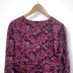 Parker Alison Floral Long Puff Sleeve Ruffle Wrap Dress in Cranberry Photo 7