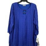 JM Collection Women's Casual Blazing Blue Blouse Photo 0