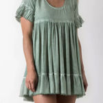 Sea Gypsies  Womens Flare Dress in Jaidete Sage Green Sz XS Cottage Fairy Core Photo 0