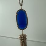Kendra Scott  Rayne Cobalt Blue Cat's Eye Pendant
Gold Tassel Long Necklace Photo 5