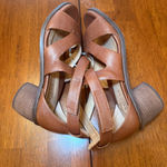 Brioso‎ NEW Verandah Leather Block Heel Sandals Brown Size 8 Photo 10