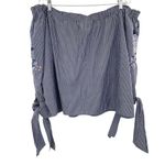 American Eagle Embroidered Floral Off Shoulder Boho Top Photo 4