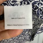 Tory Burch  Brigitte paisley floral Button-Down Blouse Carinthia Navy tab sleeves Photo 4