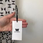 W By Worth NEW NWT Off White Black Border Print Criss Cross Strap Blouse Tank 10 Photo 4