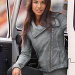 Athleta  Gray City Limits‎ Moto Jacket Size Medium #100302 Photo 0