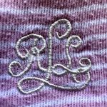 Ralph Lauren Lauren  Henley Top Pinstriped Lace Trim Embroidered Logo Pink L Photo 1
