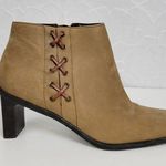 Etienne Aigner Womens Boots Size 7.5 Brown Suede Block Heels Ankle High Photo 1