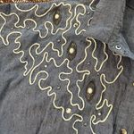 Vintage Chambray Squiggle Embellished Coverall Jumpsuit Blue Size 12 Photo 5