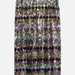 ZARA Sequin Glitter Metallic Multicolor Striped Diamond Slit Midi Skirt Size M Photo 3