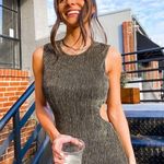 MINKPINK NWOT  Emory Cut-out Ribbed Midi Dress Metal Black Gold Size XL Photo 1