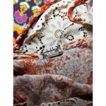 Free People  Morning Sun Floral Lace Trim V Neck Mini Slip Dress Coral White Sz S Photo 6