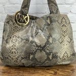 Michael Kors  Fulton Black Python Embossed Leather Hobo Shoulder Bag 2 Photo 1