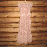 Mac Duggal NWT Ruffle Tiered Short Sleeve A Line Dress Beige 2 Photo 5