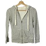 Caslon Petite White & Blue Stripe Full Zip Hoodie Sweatshirt XSP Photo 7