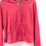 Juicy Couture Hoodie Zip Track Jacket Pink Bling Women's L Festival Fuschia Y2K Photo 0