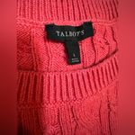 Talbots Classic Red Textured Ribbed Crewneck Women’s Long Sleeve Rope Sweater Photo 2