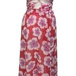 PatBo NEW NWOT Bodysuit Cutout Maxi Dress In Windflower Floral Red Photo 0