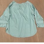 Kensie COPY - Kenzie green striped puff-sleeve cotton shirt NWT Photo 5
