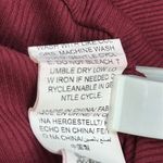 SheIn  Burgundy Ribbed Side Ruched Long Sleeve Tie Back Midi Dress Womens Small Photo 11