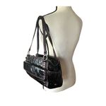 Tommy Hilfiger Crinkle Black with pink stitching Satchel Handbag. Photo 2