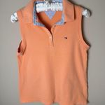 Tommy Hilfiger Vintage  Sleeveless Pique Polo Shirt Womens Medium Orange Y2K Top Photo 0