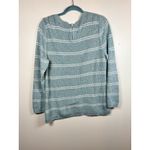 Talbots ‎ Sweater XL Petite Light Teal Blue Striped  Top Pullover Zip Back Cotton Photo 6