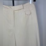 Coldwater Creek  Ivory‎ Silk Linen Blend Cypress Fit Wide Leg Cuffed Pants Photo 2