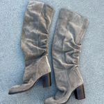Free People  Elle Suede Leather Beige Souchy Heeled Knee High Boots Size 40 Photo 5
