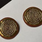 Signed Lewis Handmade Hand Crafted Round Ceramic Clip On Earrings Photo 4