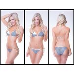 đź’•DIANE'S BEACHWEARđź’• Blue Striped Sailor Triangle Top String Bikini M/L NWOT Size undefined Photo 5
