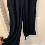 Talbots Cinch Waist Wide Leg Jumpsuit Size 8 Nautical Vibe Navy Blue Stripe Photo 4