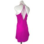 The Impeccable Pig  Pink Halter Strappy Bag V Neck Sleeveless A Line Mini Dress S Photo 1