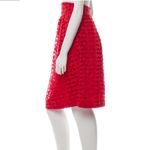 Zac Posen  red pleaded eyelet knee length skirt Photo 2