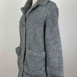 Neiman Marcus John Caruana Grey Button Up Collared Sherpa Coat Size Small Photo 1