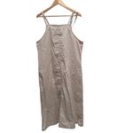 Disney Vintage  Beige Winnie the Pooh Piglet Overall Midi Dress Cotton Size Large Photo 3