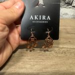Akira EUC Accessories Set of Gold/Bronze Earrings Dangle Flower Photo 2