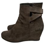 Stuart Weitzman  Women’s Size 8.5 Brown Suede Side Zip Wedged Ankle Boots Booties Photo 0