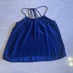 Womens Top Cami Dusk 100% Silk Navy Royal Blue Check The Measurements Lightweigh Size undefined Photo 4